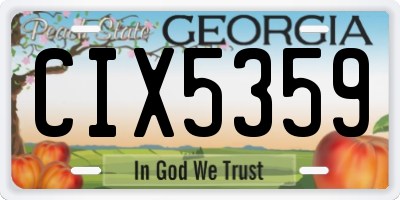 GA license plate CIX5359