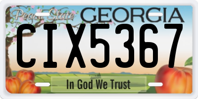 GA license plate CIX5367