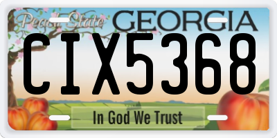 GA license plate CIX5368