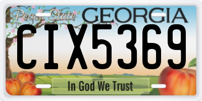 GA license plate CIX5369