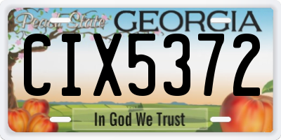 GA license plate CIX5372