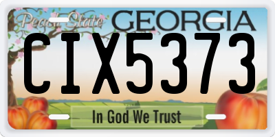 GA license plate CIX5373
