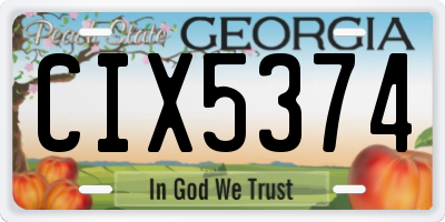GA license plate CIX5374