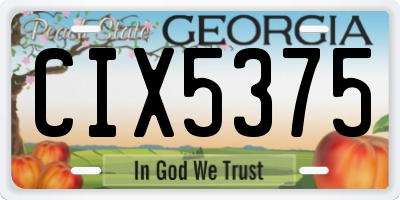 GA license plate CIX5375