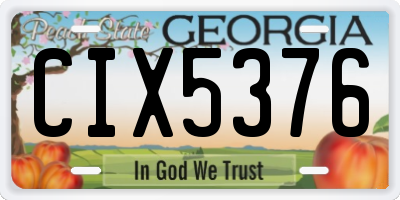 GA license plate CIX5376