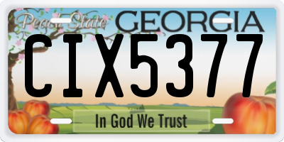 GA license plate CIX5377