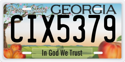 GA license plate CIX5379