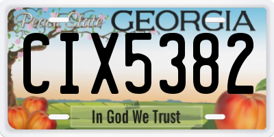 GA license plate CIX5382
