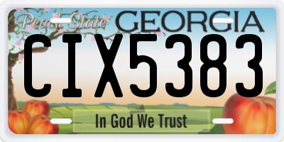 GA license plate CIX5383