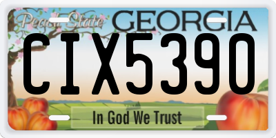 GA license plate CIX5390