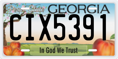 GA license plate CIX5391