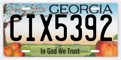 GA license plate CIX5392