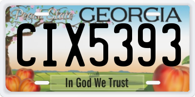 GA license plate CIX5393