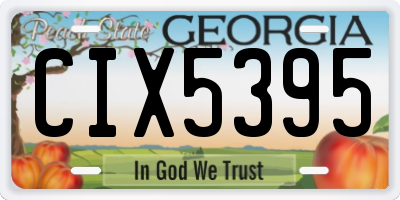 GA license plate CIX5395