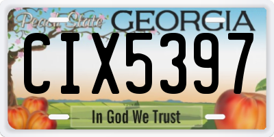 GA license plate CIX5397