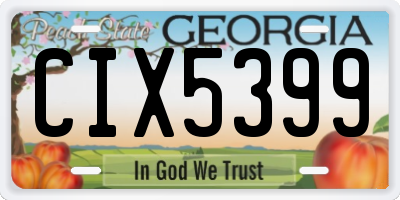 GA license plate CIX5399