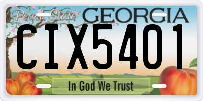 GA license plate CIX5401