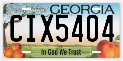 GA license plate CIX5404