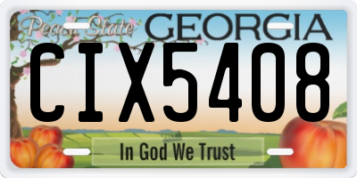 GA license plate CIX5408