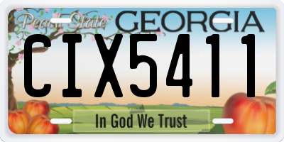 GA license plate CIX5411