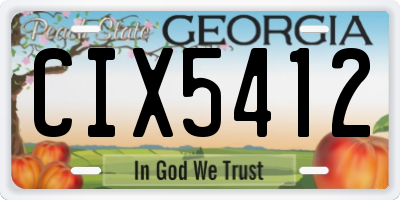 GA license plate CIX5412