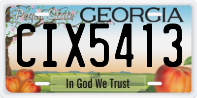 GA license plate CIX5413