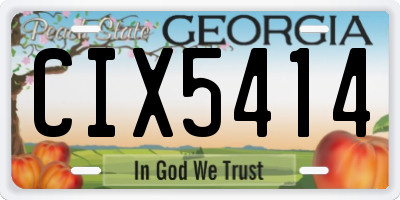 GA license plate CIX5414