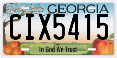 GA license plate CIX5415