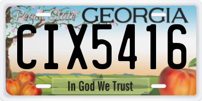 GA license plate CIX5416