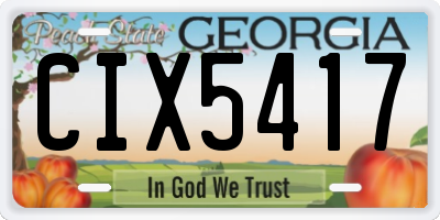 GA license plate CIX5417