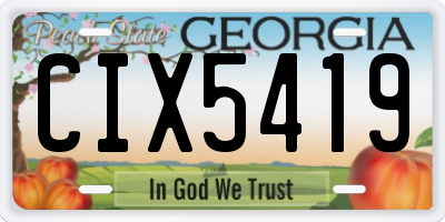 GA license plate CIX5419