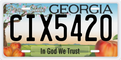 GA license plate CIX5420