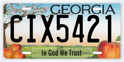 GA license plate CIX5421