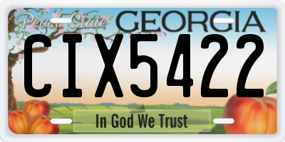 GA license plate CIX5422