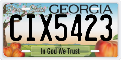 GA license plate CIX5423