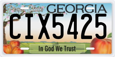 GA license plate CIX5425
