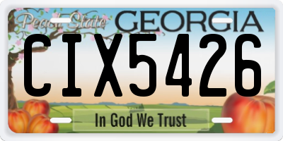 GA license plate CIX5426
