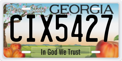 GA license plate CIX5427