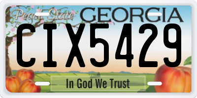 GA license plate CIX5429