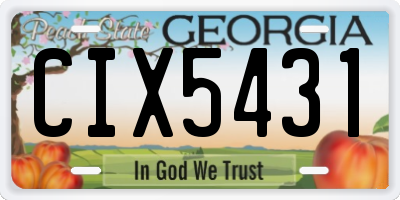 GA license plate CIX5431