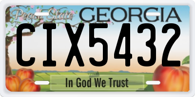 GA license plate CIX5432