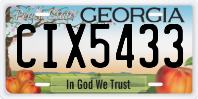 GA license plate CIX5433