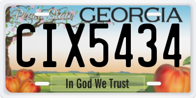 GA license plate CIX5434