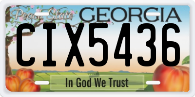 GA license plate CIX5436
