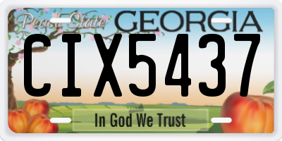 GA license plate CIX5437