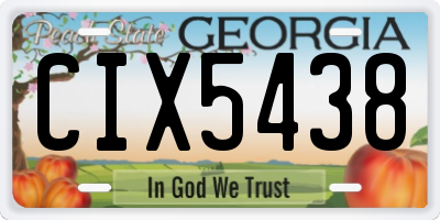 GA license plate CIX5438