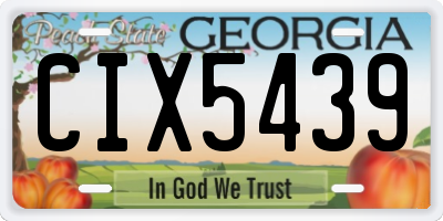 GA license plate CIX5439