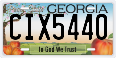 GA license plate CIX5440