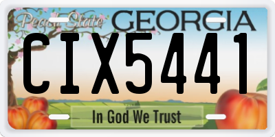 GA license plate CIX5441