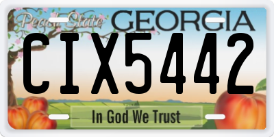 GA license plate CIX5442